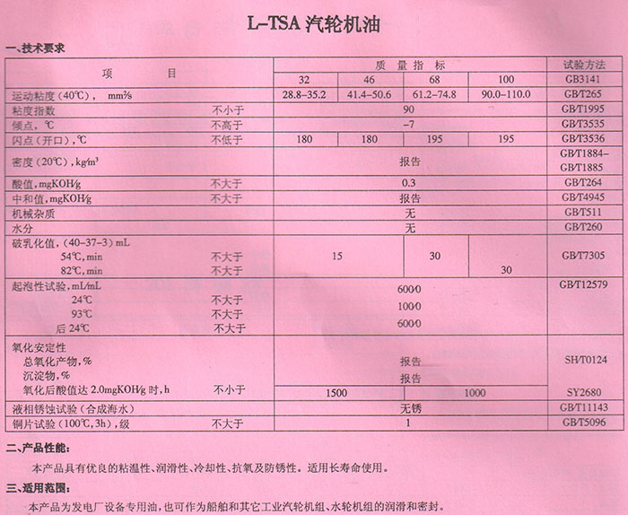 抗氧防銹汽輪機油